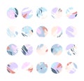 Bundle of insta highlights in soft pastel colors.Modern vector templates Royalty Free Stock Photo