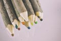 Bundle of large natural coloured pencils Royalty Free Stock Photo