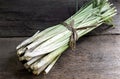Bundle of Lemon Grass on wood table. Royalty Free Stock Photo