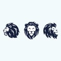 Bundle Lion Head Vector Logo Design Template Royalty Free Stock Photo