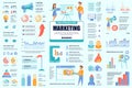 Bundle marketing and promo infographic UI, UX, KIT elements. Different charts, diagrams, workflow, flowchart, timeline Royalty Free Stock Photo