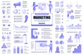 Bundle marketing and promo infographic UI, UX, KIT elements. Different charts, diagrams, workflow, flowchart, timeline, schemes, Royalty Free Stock Photo