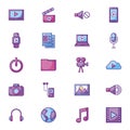 bundle of media player icons Royalty Free Stock Photo