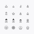 Bundle of meditation yoga flat line icons collection. simple design vector