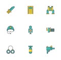 Bundle of military set icons