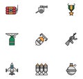 Bundle of military set icons