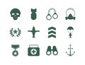 Bundle of military set icons