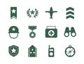 Bundle of military set icons