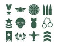 Bundle of military set icons