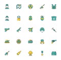 Bundle of military set icons