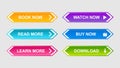 Bundle of 6 modern buttons for web site and ui.