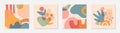 Bundle of modern vector collages with hand drawn organic shapes,textures and graphic elements Royalty Free Stock Photo