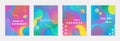 Bundle of modern vector summer posters with bright gradient background,shapes and geometric elements Royalty Free Stock Photo