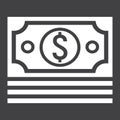 Bundle of money glyph icon, business and finance Royalty Free Stock Photo