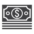 Bundle of money glyph icon, business and finance Royalty Free Stock Photo