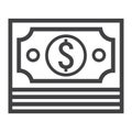 Bundle of money line icon, business and finance Royalty Free Stock Photo