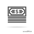 Bundle money outline icon black color