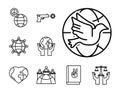 Bundle of nine human rights style line set icons