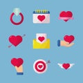 bundle nine of love set icons