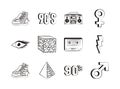 Bundle of nineties set icons