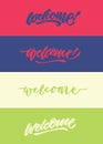 `welcome` modern calligraphy hand lettering typography greeting bundle