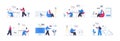 Bundle of programming scenes. Royalty Free Stock Photo