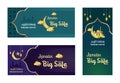 A bundle of ramadan backgrounds with mosque silhouettes and lantern