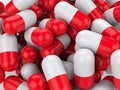 Bundle of red and white medicine pills Royalty Free Stock Photo