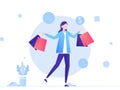 Illustration Vector Graphic of Online Shopping Activity Royalty Free Stock Photo