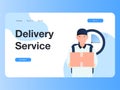 Illustration Vector Graphic of Delivery Service, Couriers deliver packages on time