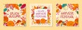 Bundle of seasonal vector autumn illustrations for harvest festival