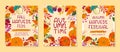 Bundle of seasonal vector autumn illustrations for harvest festival