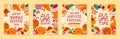 Bundle of seasonal vector autumn illustrations for thanksgiving day and harvest festival