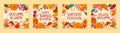 Bundle of seasonal vector autumn illustrations