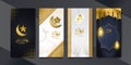 Bundle set of Ramadan Islamic banners with a luxurious and elegant gold concept