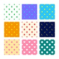 bundle set vector files repeatable seamless pattern of up arrow, triangle, sun, star, diamond, eclipse, polka dot, love and