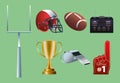 bundle of seven super bowl set icons Royalty Free Stock Photo