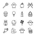 Bundle of sixteen halloween set icons