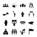 Bundle of sixteen protest set collection icons