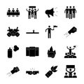 Bundle of sixteen protest set icons