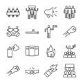 Bundle of sixteen protest set icons