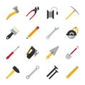 Bundle of sixteen tools set icons