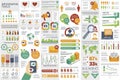 Bundle social media infographic elements Royalty Free Stock Photo