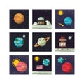 Bundle of space set icons Royalty Free Stock Photo