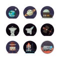Bundle of space set icons Royalty Free Stock Photo