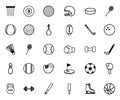 bundle of sports equipment icons Royalty Free Stock Photo