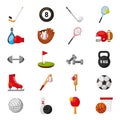 bundle of sports equipment icons Royalty Free Stock Photo