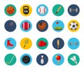 bundle of sports equipment icons Royalty Free Stock Photo