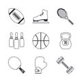 Bundle of sports set icons