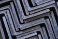 A bundle of steel angles - closeup Royalty Free Stock Photo